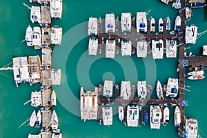 Aerial view of Chalong Pier in Phuket, Thailand