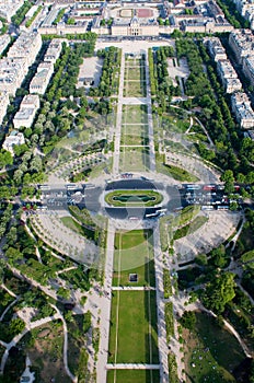 Aerial view on Champ de Mars