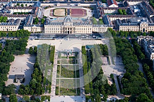 Aerial view on Champ de Mars and Ecole Militaire