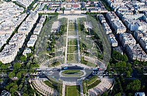 Aerial view on Champ de Mars and Ecole Militaire