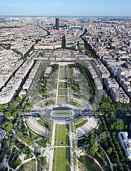 Aerial view on Champ de Mars and Ecole Militaire