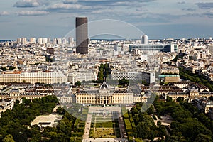 Aerial View on Champ de Mars from the Eiffel Tower, Paris