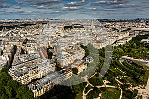 Aerial View on Champ de Mars and Invalides from the Eiffel Tower