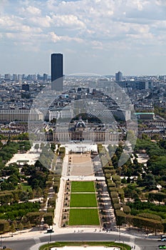 Aerial view of the Champ de Mars in Paris