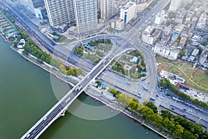 Aerial view of changsha cityscape