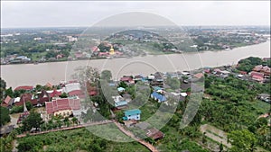 Aerial view of Chao Phraya river in Thailand