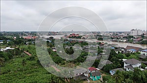 Aerial view of Chao Phraya river in Thailand