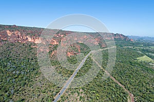 Aerial view of Chapada dos Guimaraes, Mato Grosso, Brazil