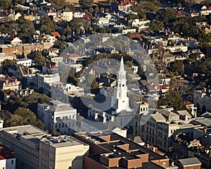 Aerial view of charleston sc