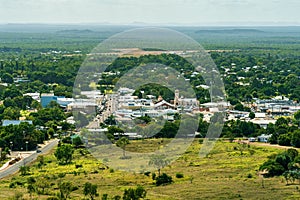 Aerial view of Charters Towers town, Queensland, Australia photo