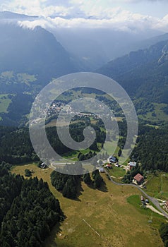 Aerial view of Chartreuse valley photo