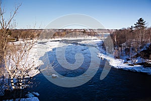 Aerial view of the ChaudiÃÂ¨re River seen from the Dominion Bridge on Route 132 photo