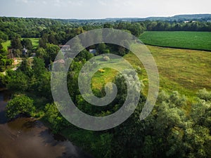 Aerial View Cheltenham Corn Field Rural Caledon Ontario Canada photo