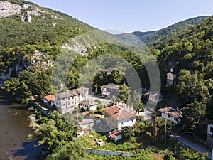 Aerial view of Cherepish Monastery, Bulgaria