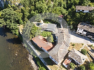 Aerial view of Cherepish Monastery, Bulgaria