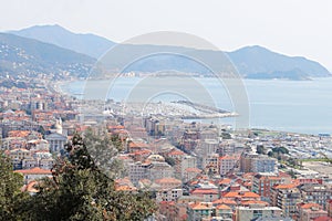 Aerial view of Chiavari Liguria Italy