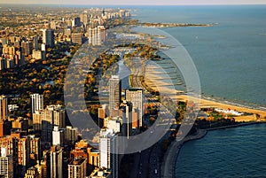 An aerial view of Chicago