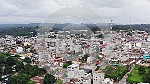 Aerial view of Chichicastenango cityscape.