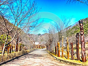 Aerial View of Chilgapsan Jangseung Park, Cheongyang, Chungnam, South Korea, Asia photo