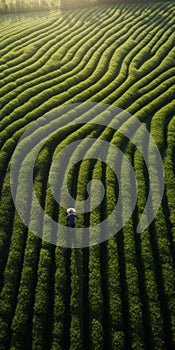 Aerial View Of China\'s Tea Field Captivating Environmental Portraits