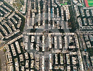 Aerial view of chinese residential area