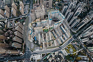 Aerial view of chinese residential area