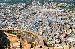 Aerial view of Chittorgarh from the fort - Rajasthan, India