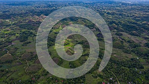 Aerial view Chocolate hills Bohol Island, Chocolate hills geological formation in the Bohol province of the Philippines