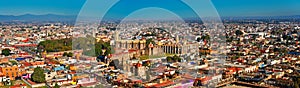 Aerial view of Cholula in Puebla, Mexico