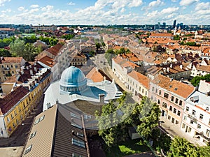 Aerial view of Choral Synagogue of Vilnius, the only synagogue of Vilnius that is still in use