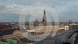 Aerial view of Christiansborg Palace, Denmark