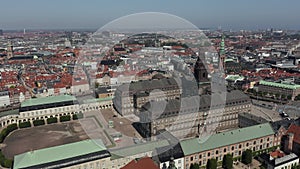 Aerial view of Christiansborg Palace, Denmark