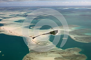 Aerial view of Christmas Island lagoon, Kiribati photo