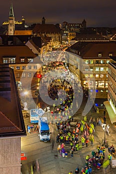 Aerial view-Christmastime-Nuremberg-Germany