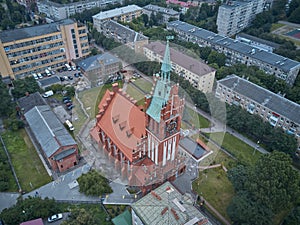 Aerial view of the Church of the Holy Family in Kaliningrad