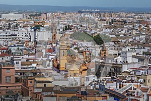 Aerial view of Churches - Sevilla, Andalusia, Spain photo