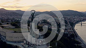 Aerial view of Citadella and Liberty Statue in Budapest