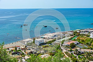 Aerial view of Citara beach at Italian city Forio at Ischia isla photo