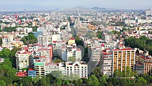 Aerial view of city buildings