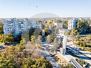 Aerial view of Bendery (Bender) town in breakaway Pridnestrovian Moldavian Republic (Transnistria; PMR). photo