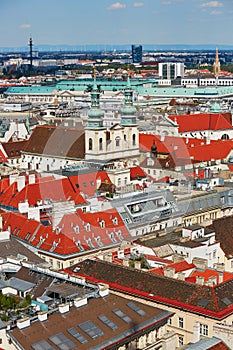 Aerial view of city center of Vienna