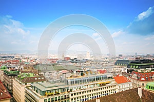 Aerial view of city center Vienna