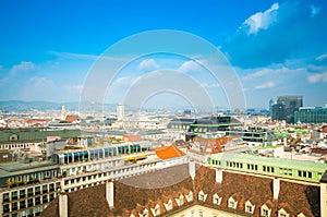 Aerial view of city center Vienna