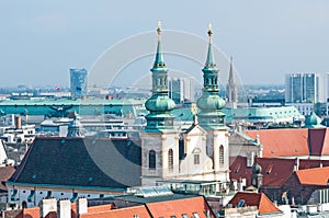 Aerial view of city center Vienna