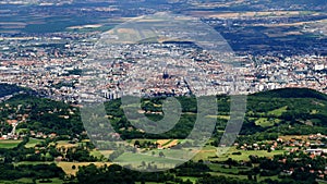 Aerial view of the city of Clermont-Ferrand