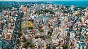 Aerial view of the city of Dar es Salaam