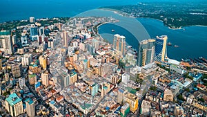 Aerial view of the city of Dar es Salaam