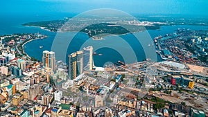 Aerial view of the city of Dar es Salaam