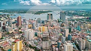 Aerial view of the city of Dar es Salaam