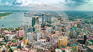 Aerial view of the city of Dar es Salaam